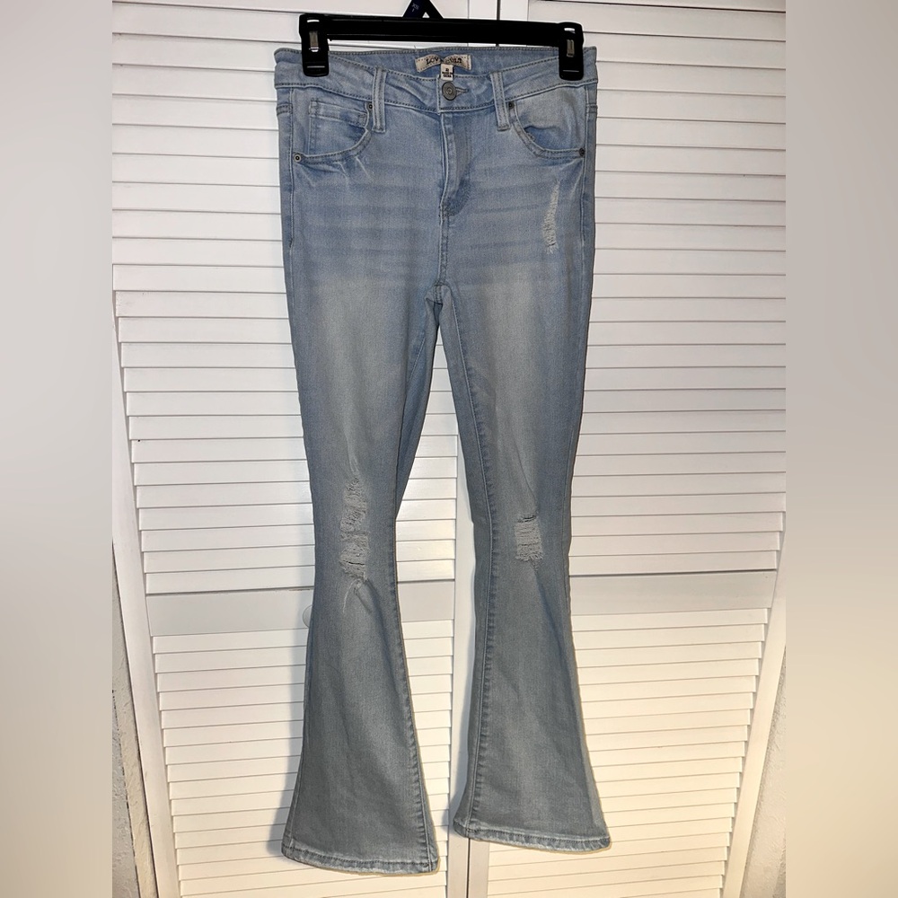 Stylish Light Blue Flare Jeans